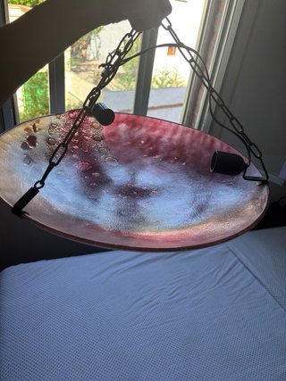 Plafón Cristal Vitrofusión 49cm Granate