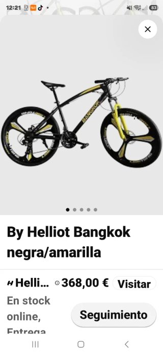 Bicicleta Bangkok Negra y Amarilla