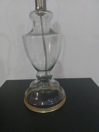 Lámpara de mesa vintage cristal y metal