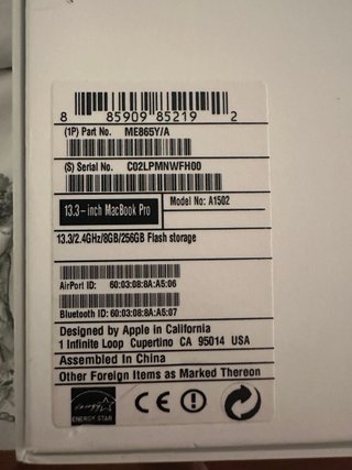 Macbook Pro 2013 Argento