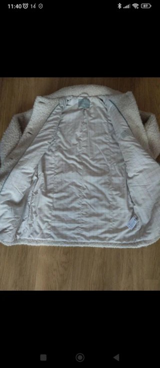 Abrigo borrego Coconut niña blanco talla 13-14 año