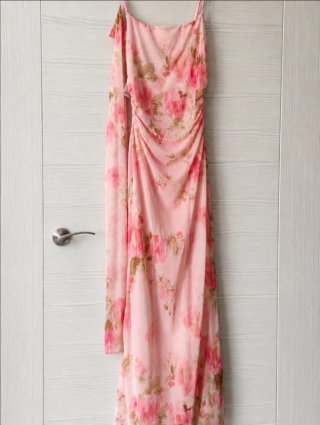 Vestido largo rosa floral , nuevo con etiqueta