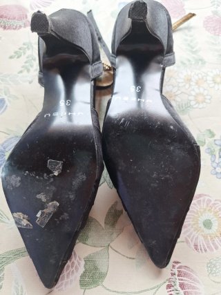 Sandalias Jhesu tacón negro talla 36 fiesta