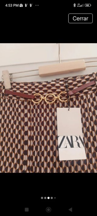 Falda larga Zara beige y marrón