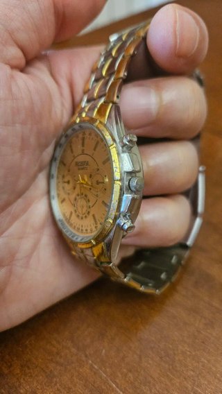 Orologio uomo lusso color argento e oro