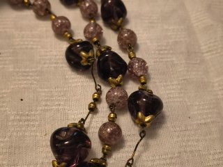 COLLAR VINTAGE CRISTAL MORADO,LILA.BISUTERIA