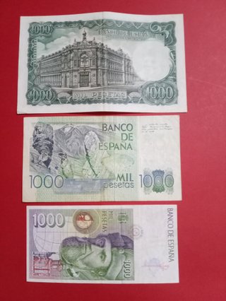 3 Billetes 1000 Pesetas España Antiguos
