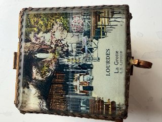 Caja joyero francesa antigua Lourdes La Grotte