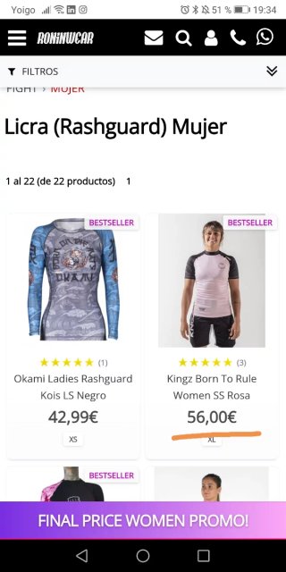 Rashguard Kingz Jitsu No Gi Mujer Talla S