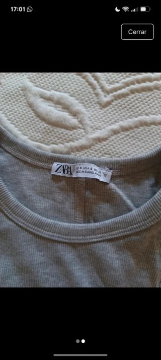 Top Zara tirantes gris talla S