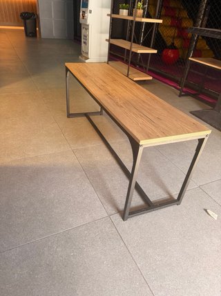 Banco de madera pvc y metal