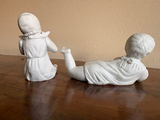 2 Figuras Niños Porcelana Biscuit S. XIX