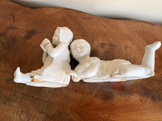 2 Figuras Niños Porcelana Biscuit S. XIX
