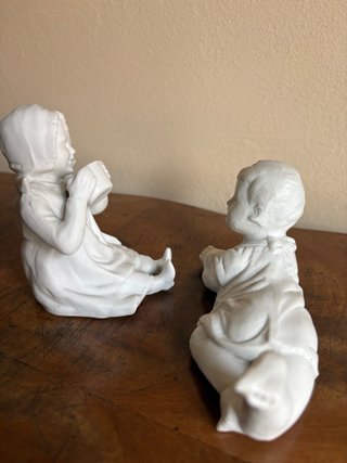 2 Figuras Niños Porcelana Biscuit S. XIX
