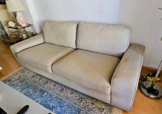 Sofá 3 plazas tela beige