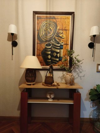 Mesa auxiliar madera recibidor moderna