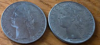 2 Lire Italiane 100 - 1973 e 1978
