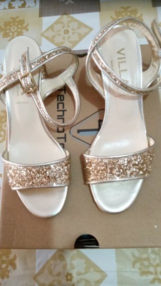 Sandali Vera Pelle Oro Tg 36