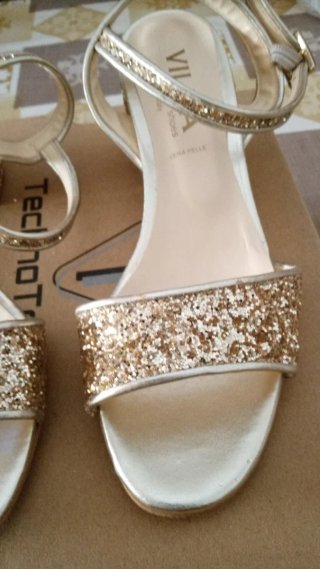 Sandali Vera Pelle Oro Tg 36