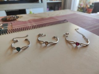 Pulseras rígidas Corazón con Piedras
