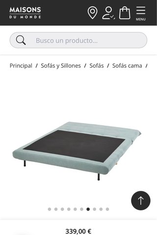 Sofá Cama 2 Plazas Azul con Topper