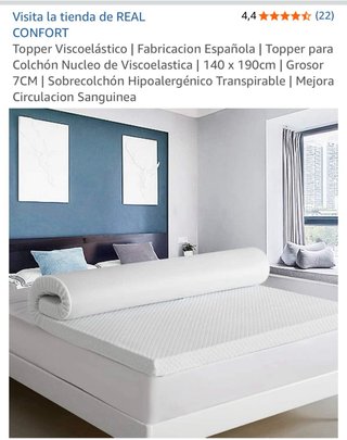 Sofá Cama 2 Plazas Azul con Topper