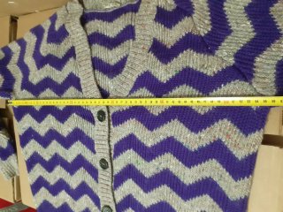 Miu Miu cárdigan zigzag morado y gris