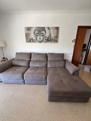 Sofá modular chaise longue gris