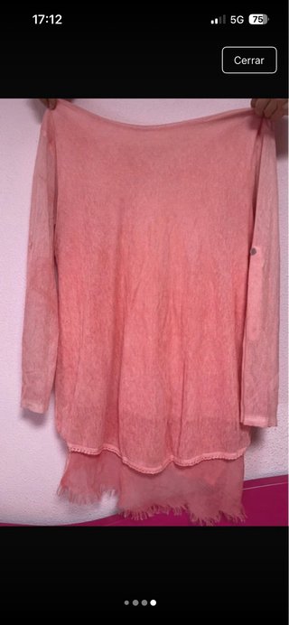 Jersey finito rosa con lentejuelas