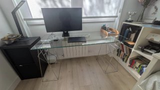 Scrivania in Vetro Temperato 160x65x75cm