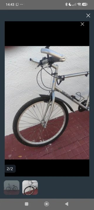 Bicicleta de montaña plateada