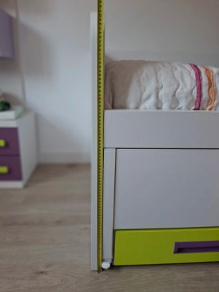 Cama nido infantil/juvenil con cabecero y 2 cubos