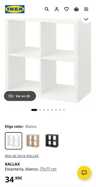 Estantería Ikea Blanca 4 Cubos