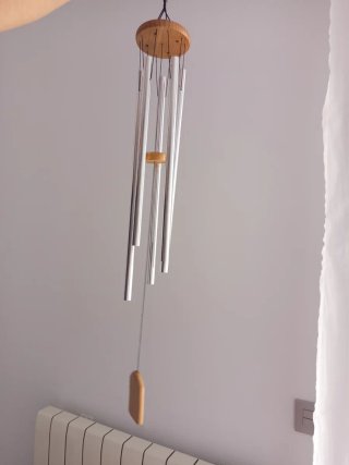 Campana de viento decorativa madera y aluminio