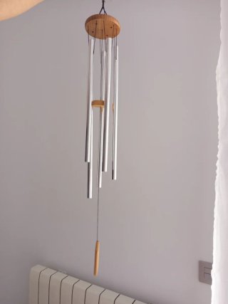 Campana de viento decorativa madera y aluminio