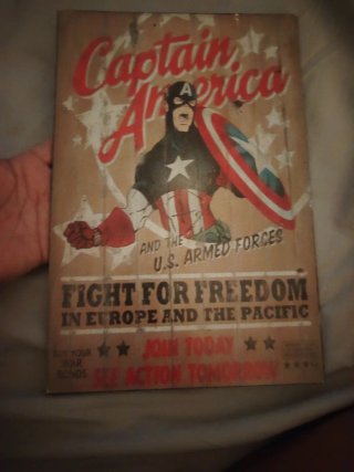 Cartel Capitán América Fuerzas Armadas Vintage
