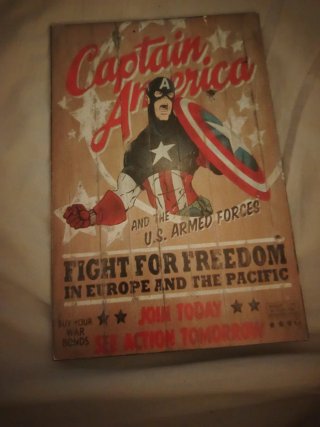 Cartel Capitán América Fuerzas Armadas Vintage