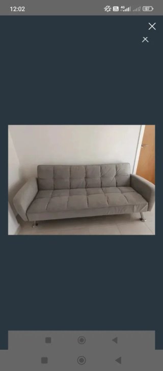Sofá cama gris tela