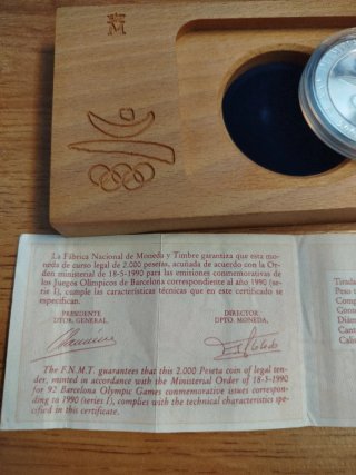 Moneda 2000 Pesetas Plata Juan Carlos I FDC