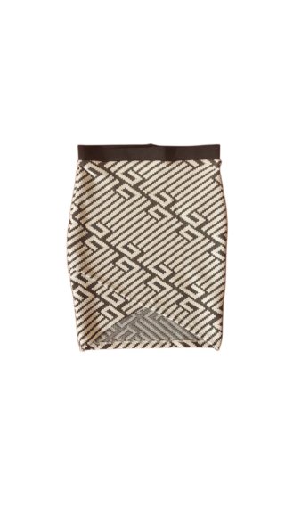 Minifalda étnica beige y marrón