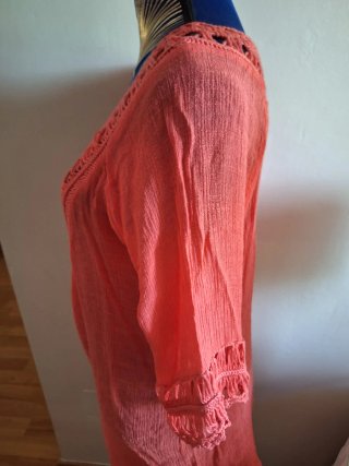 Túnica Coral con Ganchillo Talla Única