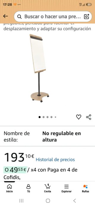 Rocada Pizarra Móvil Magnética Modelo NAT0616 69 x