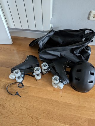 Patines Oxelo Quad T38 + Casco y Bolsa