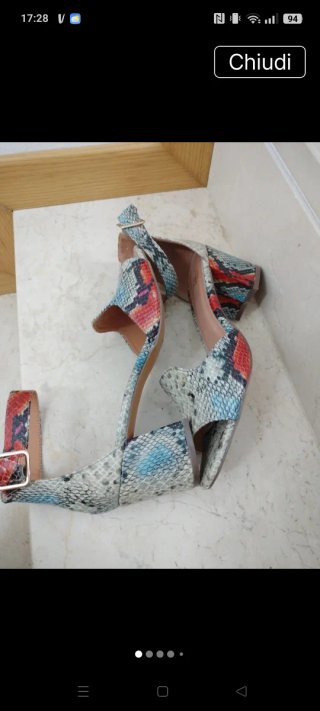 Sandali donna pelle stampata