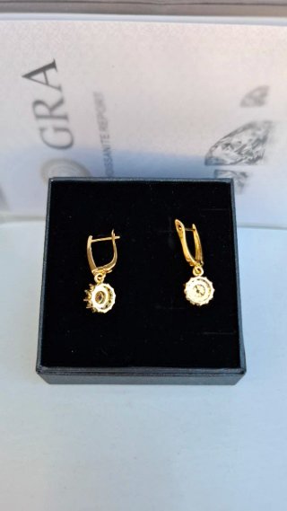 Pendientes Moissanita Amarilla 2ct GRA Oro