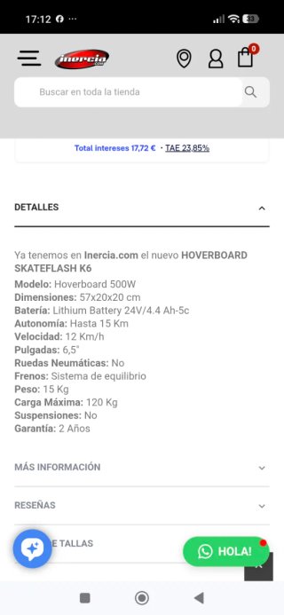 Hoverboard SkateFlash con Bluetooth + Hoverkart