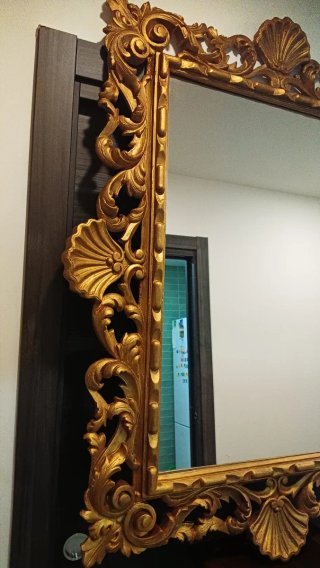 Espejo Estilo Francés Madera Tallada Dorado