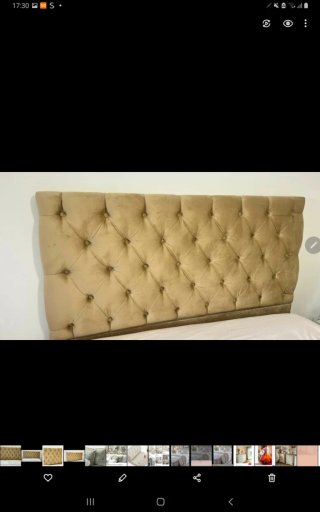 Cabecero capitoné beige terciopelo nuevo