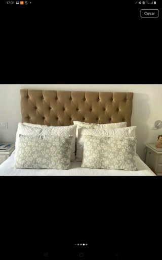 Cabecero capitoné beige terciopelo nuevo