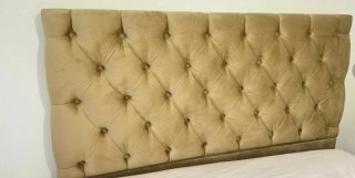 Cabecero capitoné beige terciopelo nuevo